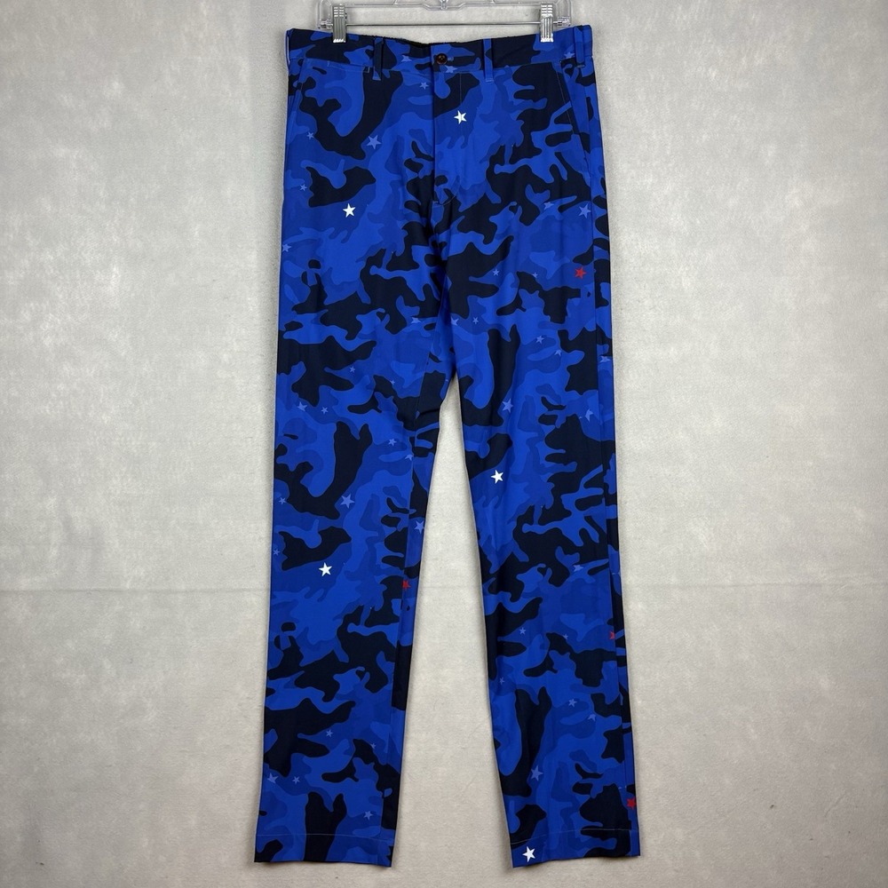 Polo Golf Performance Pants Men’s 34x34 Blue Camo Stars Patriotic Justin Thomas